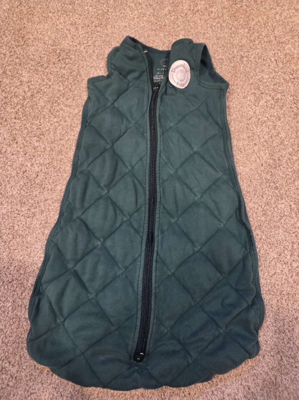Dreamland Baby Weighted Sleep Sack Swaddle 0-6M Forest Green 1.0 TOG